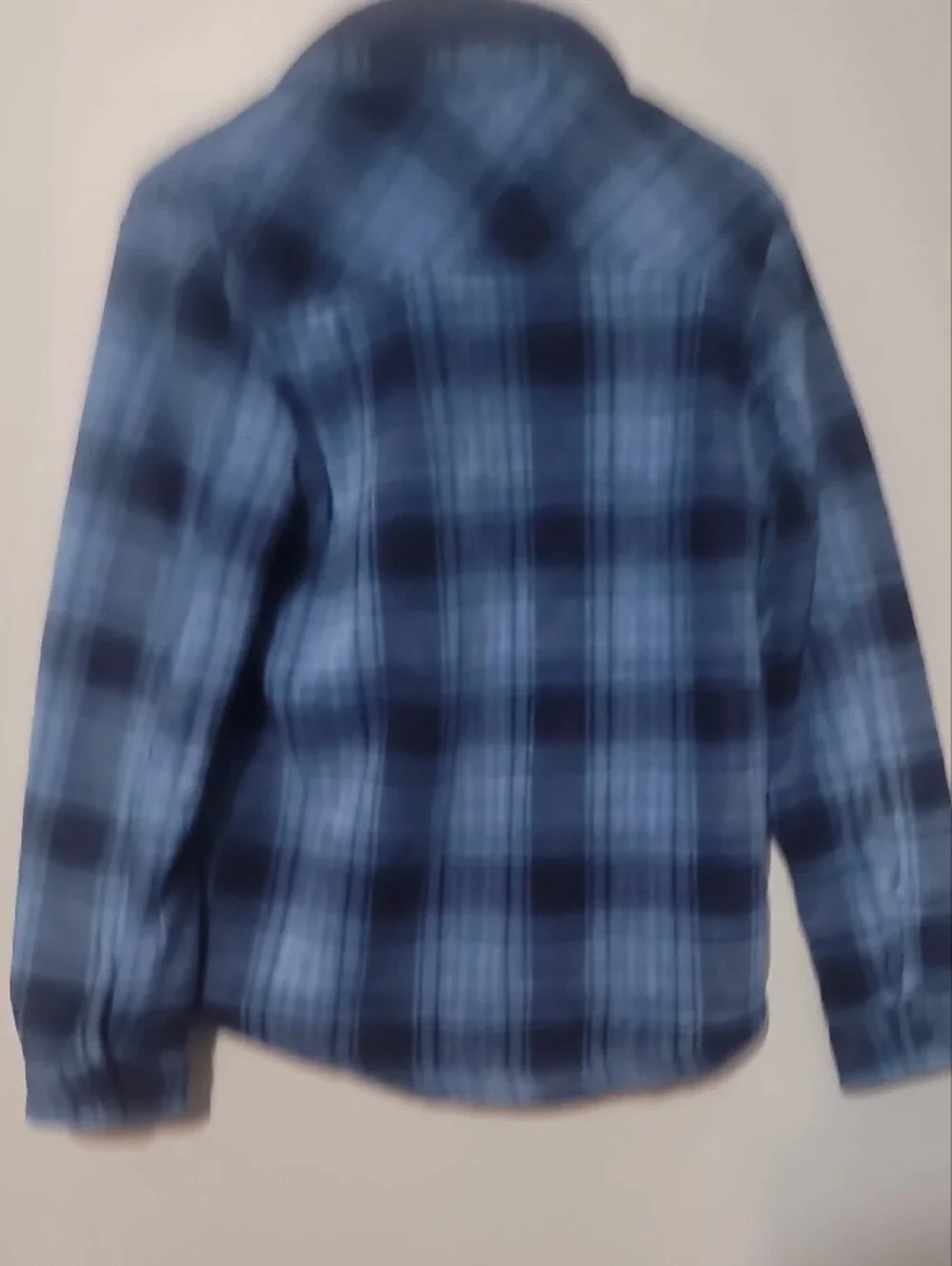Girls/Boys Blue Plaid Sherpa Lined Shacket Youth Xl